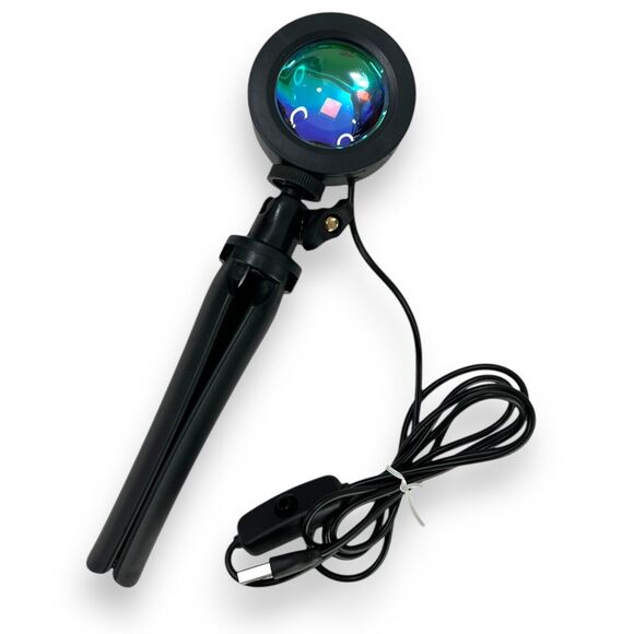 Sunset Projection Lamp 360 Degree Swivel Tripod Selfie Atmosphere Mood Light USB - Picture 2 of 13